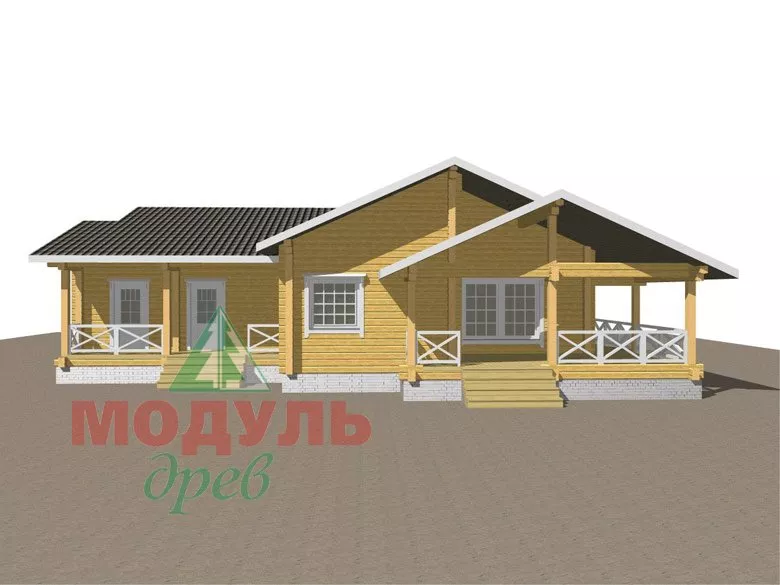 Одноэтажный дом из бруса «Дмитров» - макет 2