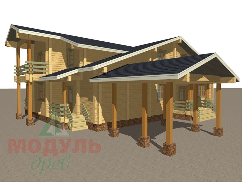 Проект дома из бруса «Екатеринбург» - макет 4