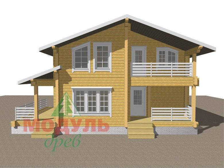 Двухэтажный дом из бруса «Муром» - макет 2