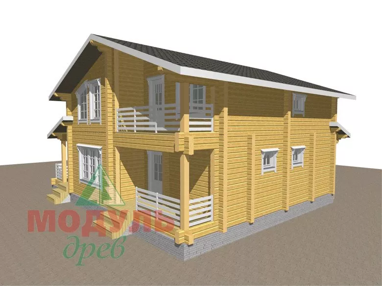 Двухэтажный дом из бруса «Муром» - макет 3