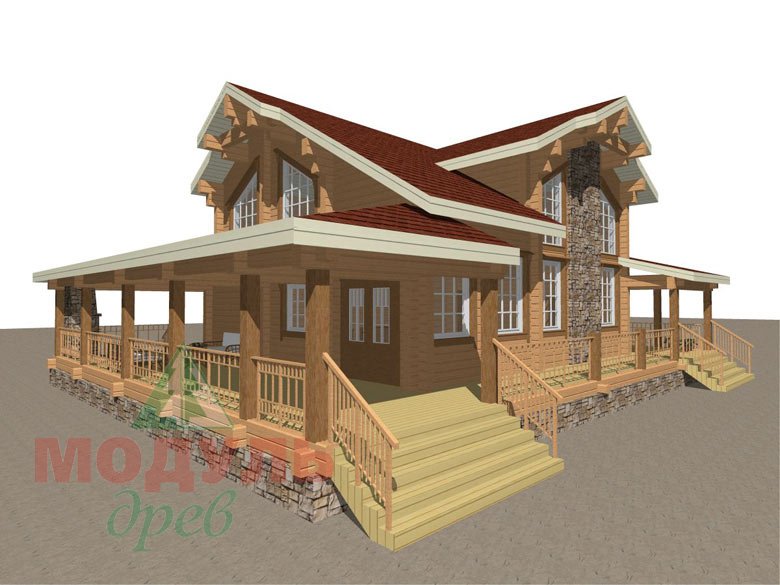 Деревянный дом из бруса «Отрадное» - макет 2
