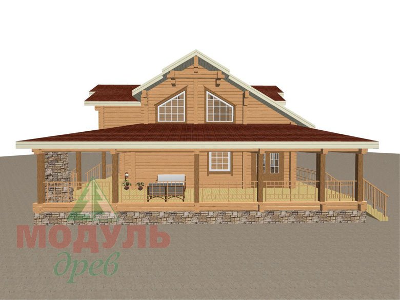 Деревянный дом из бруса «Отрадное» - макет 3