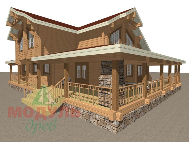 Деревянный дом из бруса «Отрадное» - макет 4