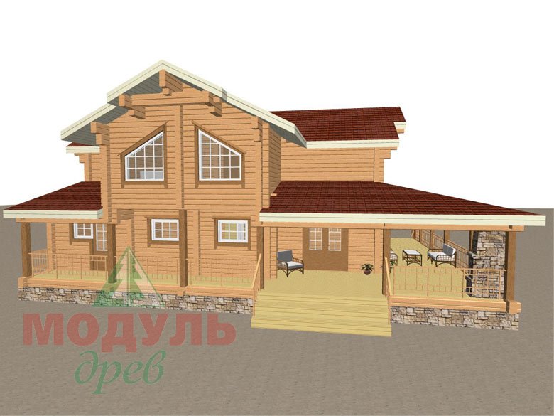 Деревянный дом из бруса «Отрадное» - макет 5