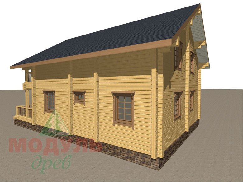 Деревянный брусовой дом «Переславль» - макет 3