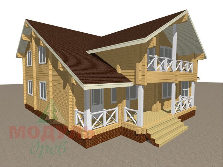 Проект дома из бруса «Пушкино» - макет 1