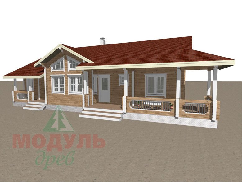 Проект дома из бруса «Пятигорск» - макет 2
