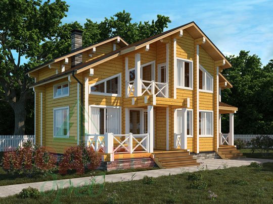 Проект деревянного дома из бруса «Ростов»