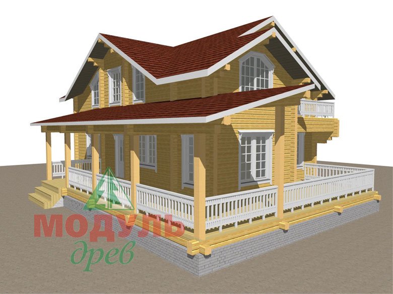 Деревянный дом из бруса «Ставрополь» - макет 1