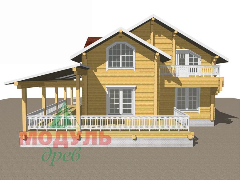 Деревянный дом из бруса «Ставрополь» - макет 2