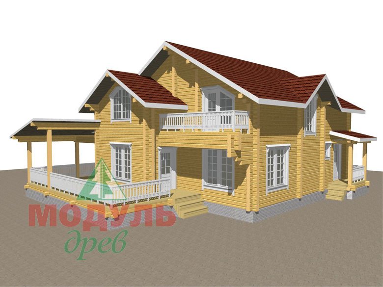 Деревянный дом из бруса «Ставрополь» - макет 3