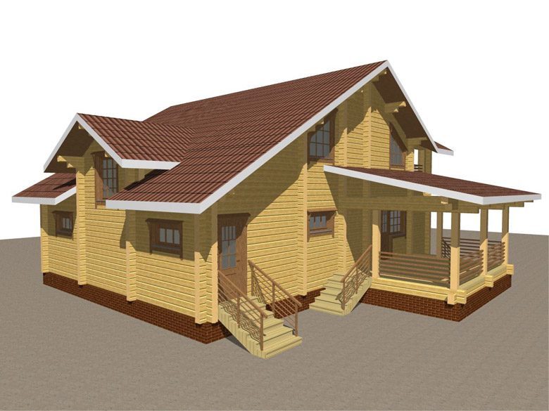 Проект деревянного дома из бруса «Суздаль» - макет 1