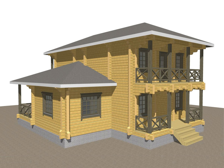 Двухэтажный дома из бруса «Тамань» - макет 1