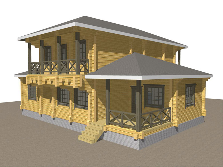 Двухэтажный дома из бруса «Тамань» - макет 7