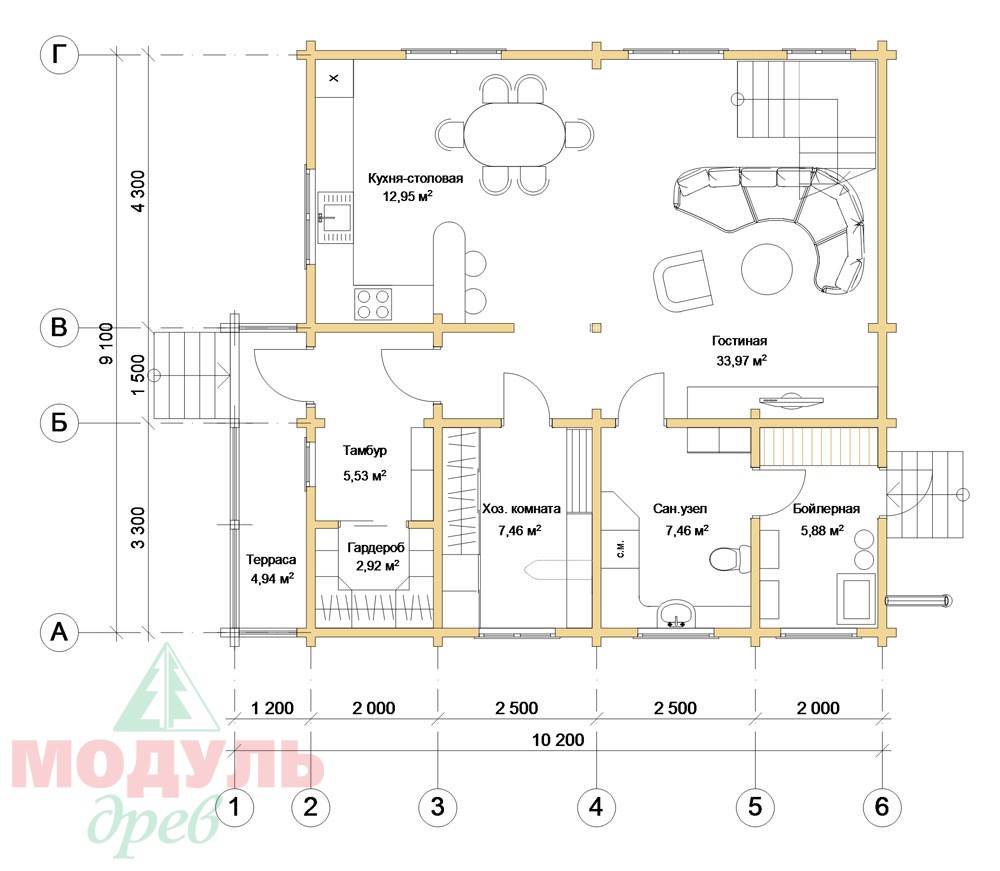 Проект дома «Виктория» -планировка 1