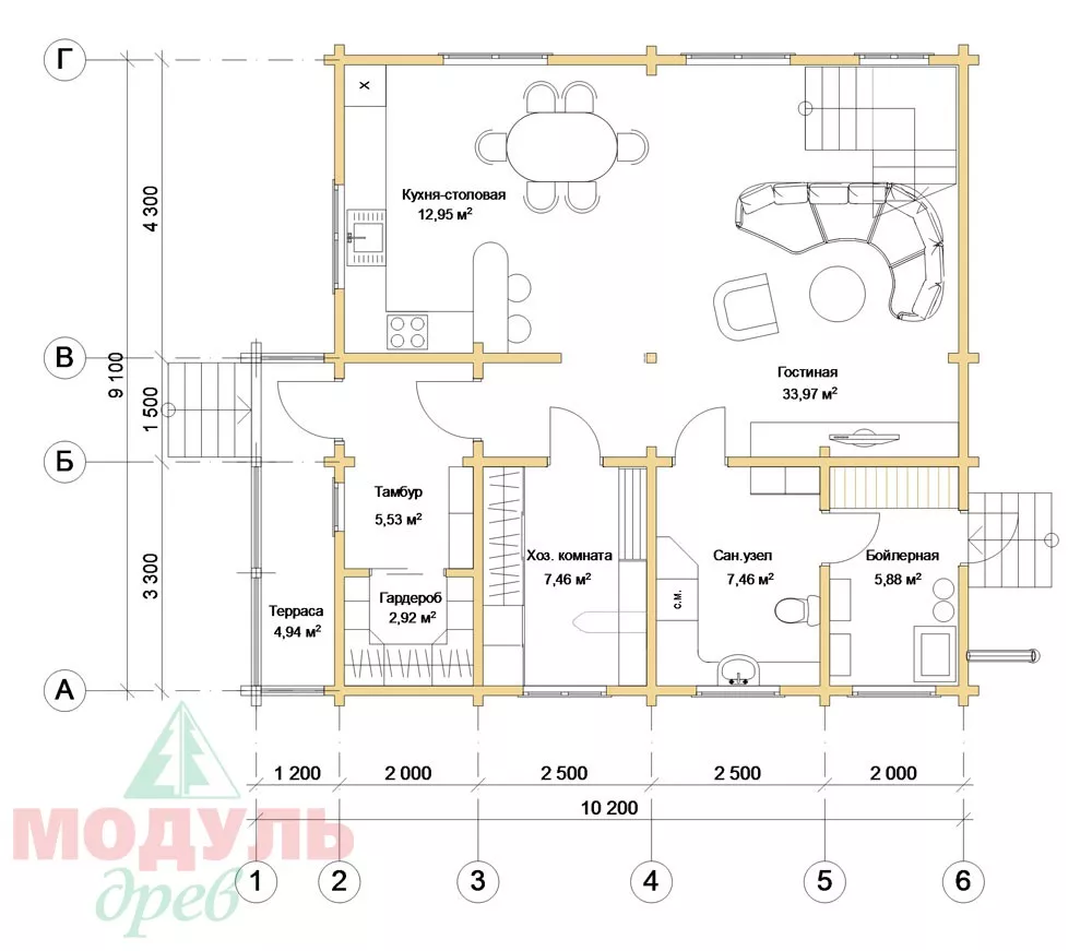 Проект дома «Виктория» -планировка 1