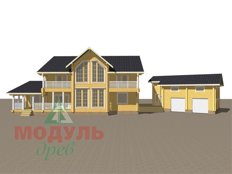 Проект дома из бруса «Волгоград» - макет 2